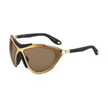 Givenchy GV 7013 RAC8U Gold/Black/Brown Shield Sunglasses - £157.24 GBP