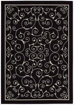 Nourison 11210 Home &amp; Garden Area Rug Collection Black 7 ft 9 in. x 10 ft 10 in. - £165.37 GBP