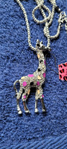 New Betsey Johnson Necklace Giraffe Multicolor Rhinestone Collectible Decorative - £11.98 GBP