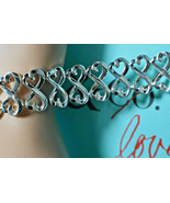 RareTiffany &amp;Co Double Loving Hearts Bracelet Silver WIDE 20mm(.80&quot;) Pou... - £882.25 GBP