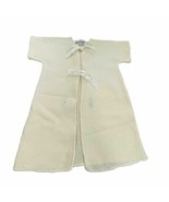 Davis Products Vtg Baby Girl Beige Open Front Knit Wool Sweater Flowers ... - $27.73 CAD