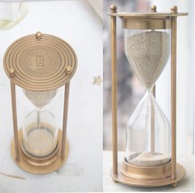 Solid Brass Sand Timer Hourglass Vintage Count Sand Glass Working Decor ... - £43.15 GBP