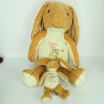 Lot of 2 Love You to Moon And Back Easter Bunny Rabbit Plush 22&quot; Stuffed... - £31.13 GBP