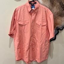 Wrangler Western Short Sleeve Shirt Orange Thick Material - £13.84 GBP