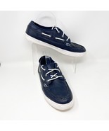 Toms Mens Navy Blue Leather Lace up Casual Boat Shoes, Size 13 - £21.76 GBP