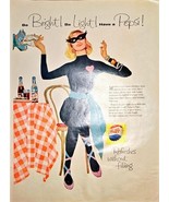 Pepsi Refreshes without filling Cat Woman Bright Light 1958 Vintage Prin... - $9.46