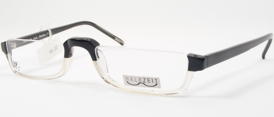 Vintage HALBZEIT Licefa 6607 0 Black /Clear UNIQUE RARE EYEGLASSES 50-19... - $84.06