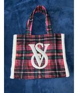 VICTORIA&#39;S SECRET/Plaid Fleece/VS Logo Tote Bag-NWT - $36.00