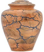 Wooden Urns for Human Ashes , Fractal Wood Burning Blue Resin (30cu/in),... - £37.05 GBP