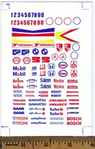 1990&#39;s HO Slot Car Adhesive White Back DECAL SHEET Racing Sponsors SAAB ... - £3.92 GBP