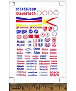 1990&#39;s HO Slot Car Adhesive White Back DECAL SHEET Racing Sponsors SAAB ... - $94.99 MXN