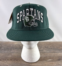 Michigan State Spartans Pro-Line Snapback Baseball Hat Green Vintage Deadstock - £39.46 GBP