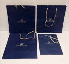 New 100% Authentic Swarovski Empty Shopping Paper Gift Bags Lot Of 4 Dark Blue - £12.73 GBP
