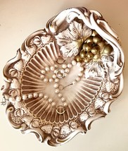 RETRO Italian Pottery White Ashtray  Dish Golden Grape Pattern 38/48 MCM... - $24.70