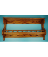 Handmade Heavy Oak Wood 2 Tier Wall Shelf 36&quot; L 5 Pegs Knick Knack Plate... - $5,183.31 MXN