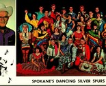 Spokane&#39;s Dansant Argent Spurs Spokane Washington Wa Unp Chrome Carte Po... - $5.08
