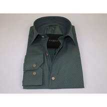 Men Shirt Hankie CASILA Turkey Cotton Blend Long Sleeves 502100-02 Olive Dots image 3