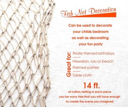 Natural Fish Net Party Decorations for Pirate Party Hawaiian Party Nautical Them - £17.76 GBP