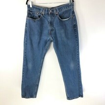 Levis Mens 505 Classic Straight Jeans Blue Regular Fit 5 Pocket Denim 34 X 30 - £23.05 GBP