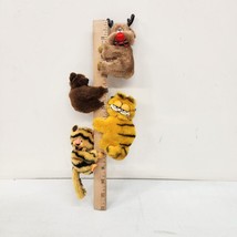 Lot 4 Rare Pencil Hugger Grabber Plush Clips Garfield Chibi Chibi Pouty Reindeer - £26.88 GBP