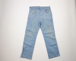 Vintage 90s Wrangler Mens 33x28 Distressed Flared Bootcut Denim Jeans Bl... - $39.55
