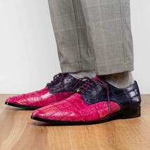 Pissa Genuine Caiman Lizard Patchwork Derby Shoe Pink/Purple image 12