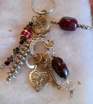 Silver Heart &amp; Key Keychain, Bangle Style as Keys and Crafts, or Christmas Gift - £7.00 GBP