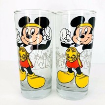 Disney Mickey Mouse Title Belt Tumbler Glasses Set  of 2 Vintage Champio... - $29.99