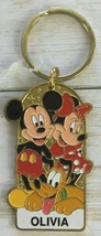Disney Keychain : Mickey Minnie Pluto Olivia Metal Key Chain 2.25&quot; x 1.5&quot; - £6.39 GBP