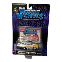 Muscle Machines ’65 Chevelle Wagon White w/ Flames Die Cast 1:64 - Model 02-106 - $11.65