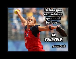 Inspirational Jennie Finch Quote Poster Print Softball Motivation Wall Art Gift - £17.18 GBP+