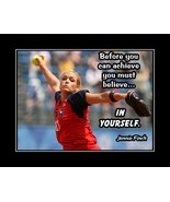 Inspirational Jennie Finch Quote Poster Print Softball Motivation Wall A... - $31.17 CAD+