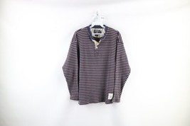 Vtg 90s Chaps Ralph Lauren Mens M Rainbow Striped Thermal Waffle Knit T-Shirt - £43.38 GBP
