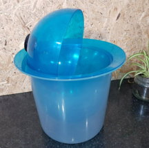 DECOR Plastic Ice Bucket Space Age Retro Cooler Container Blue Clear Frost - £31.39 GBP