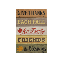 NEW Fall Thanks Family Friends Blessings Sign 7 x 10 in. wood autumn wal... - $12.50