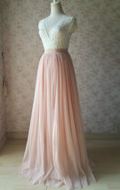 Blush Pink Full Long Tulle Skirt Bridesmaid Custom Plus Size Tulle Maxi Skirt image 3