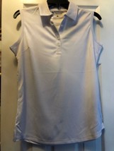 NWT Ladies Bermuda Sands Solid White Sleeveless Golf Shirt sizes S M & L UPF 50 image 2