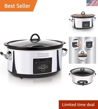 Polished Platinum 7-Quart Programmable Slow Cooker for Effortless Entert... - $119.99