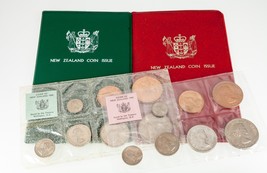 1965-1980 Nueva Zelanda Casa de Moneda &amp; Moneda Juegos Lote De 4 - $59.39