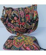 VTG Vera Bradley Saddle Crossbody Bag &amp; Wallet Set Symphony In Hue Retir... - $677.61 MXN