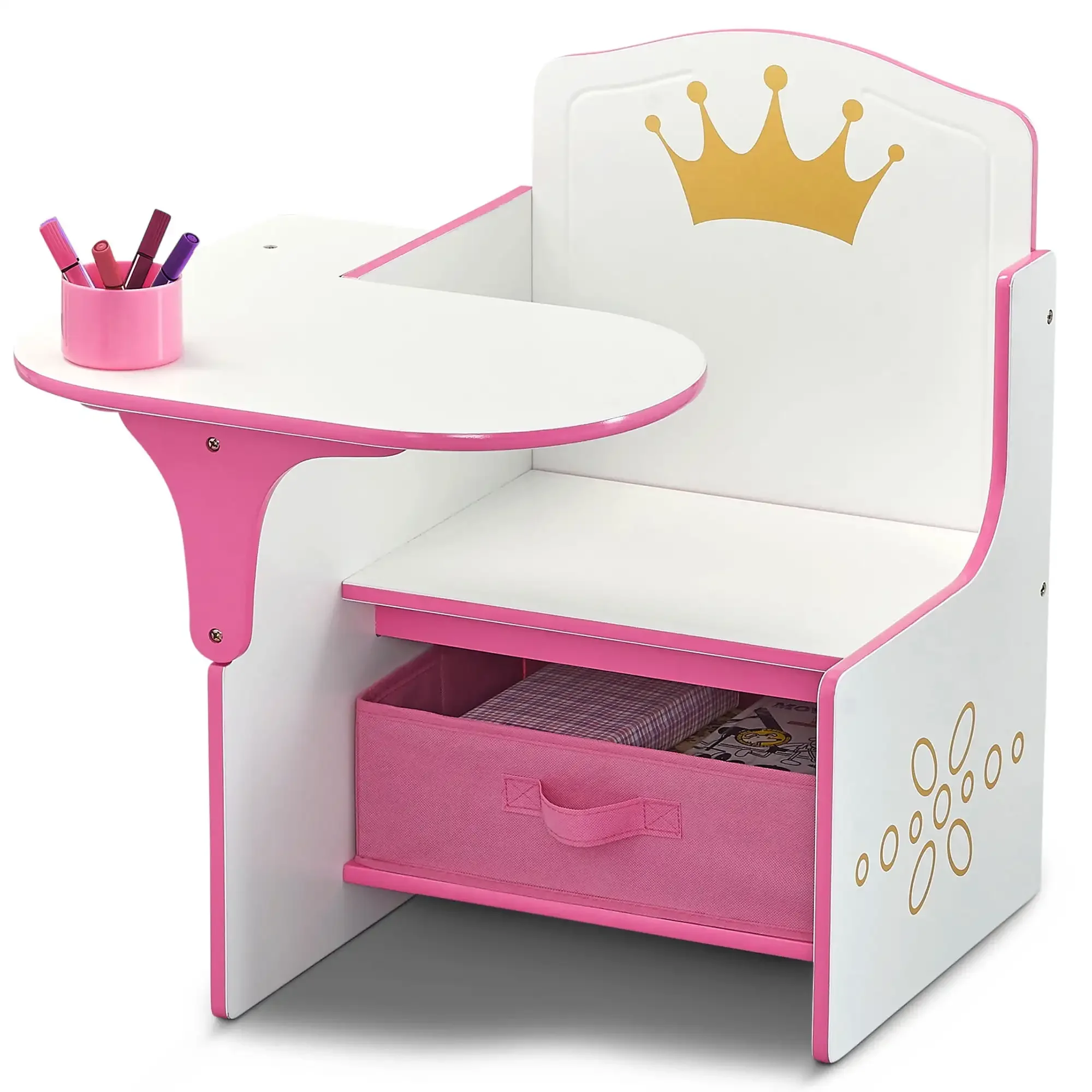 Delta Children Princess Crown Task Chair Desk with Storage Bin, Greengua... - $62.42