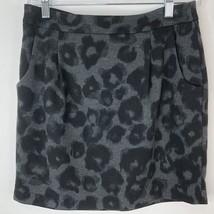 Michael Kors Womens Animal Leopard Print Mini Skirt Size 4 Grey and Black - £20.74 GBP