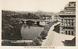 Praha Prague Czech Republic~Pohled Od Narodniho DIVADLA~1910s Photo Postcard - £2.54 GBP