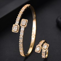 GODKI Luxury Trendy Saudi Arabia Bangle Ring Set Jewelry Sets For Women ... - £37.98 GBP