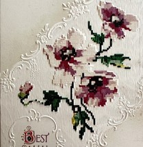 Best Wishes Embroidered Design Victorian Best Wishes Card Postcard 1900s... - $28.02 CAD