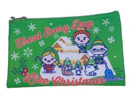 Warner Bros Pencil Pouch ELF &quot;Treat Every Day Like Christmas&quot; Elf Hat Charm NWT - £7.13 GBP