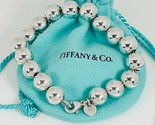 8&quot; inch Tiffany &amp; Co HardWear Bead Ball Bracelet in Silver with Blue Pouch - £275.25 GBP
