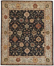 12' X 15' Black Gold And Gray Wool Floral Hand Knotted Stain Resistant Area Rug  - $77,524.02 MXN