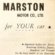 1954 Marston Motor Co Tottenham Dealership Advertisement Automobilia E89G1 - £11.45 GBP