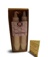 100 Percent Pure White Beeswax 6&quot; Colonial Taper Candle Pair, Unscented,... - £11.99 GBP